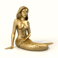 New art work statue life size cast beautiful golden brass bronze mermaid for indoor or outdoor decoration